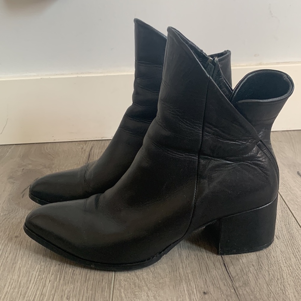 Spring Step Black Leather Booties